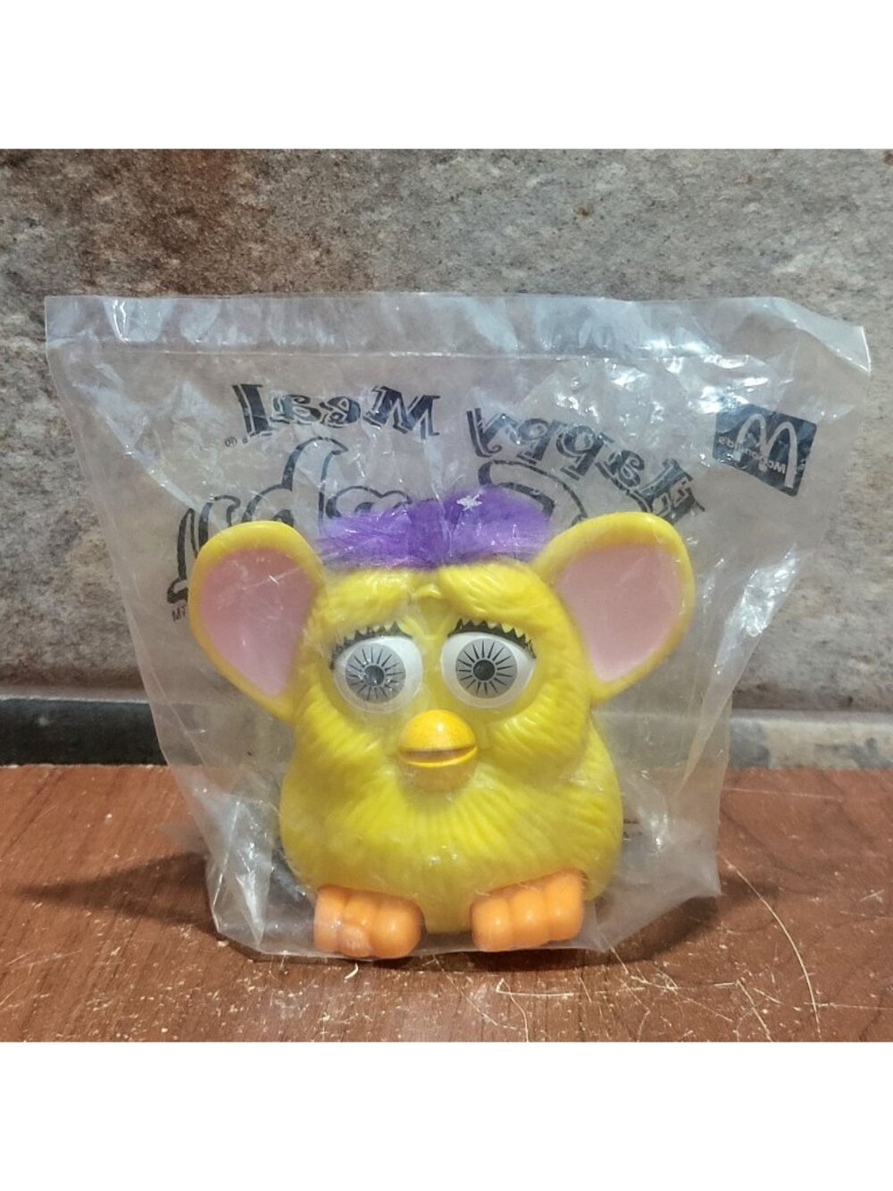McDonalds Happy Meal Yellow Purple Furby Toy 1998 Sealed Plastic Packaging